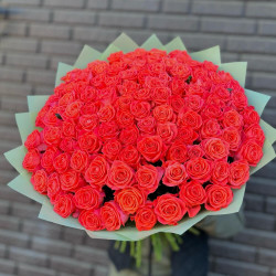 Букет из 101 коралловой розы